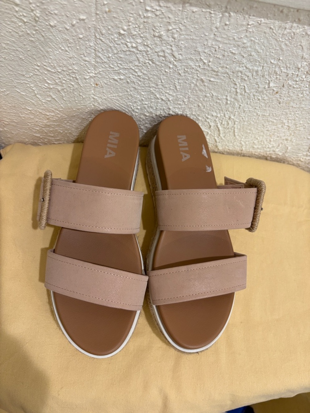 MIA Nude Blush Double-Strap Slide Sandals - Picture 4 of 4